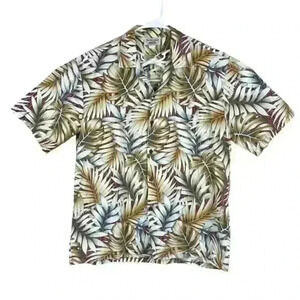 Pacific Legend Shirt Mens Red Tan Hawaiian‎ Short Sleeve Floral